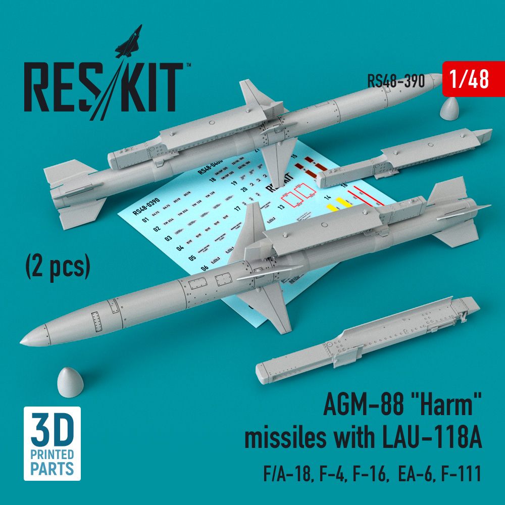 1/48 AGM-88 'Harm' missiles w/ LAU-118A (2 pcs.)