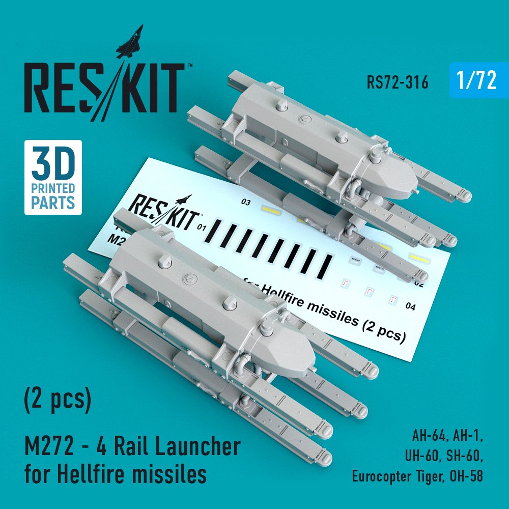 1/72 M272 - 4 Rail Launcher for Hellfire missiles 