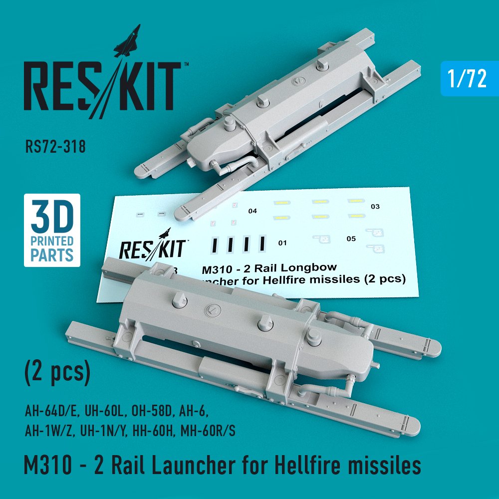 1/72 M310 - 2 Rail Launcher for Hellfire missiles 