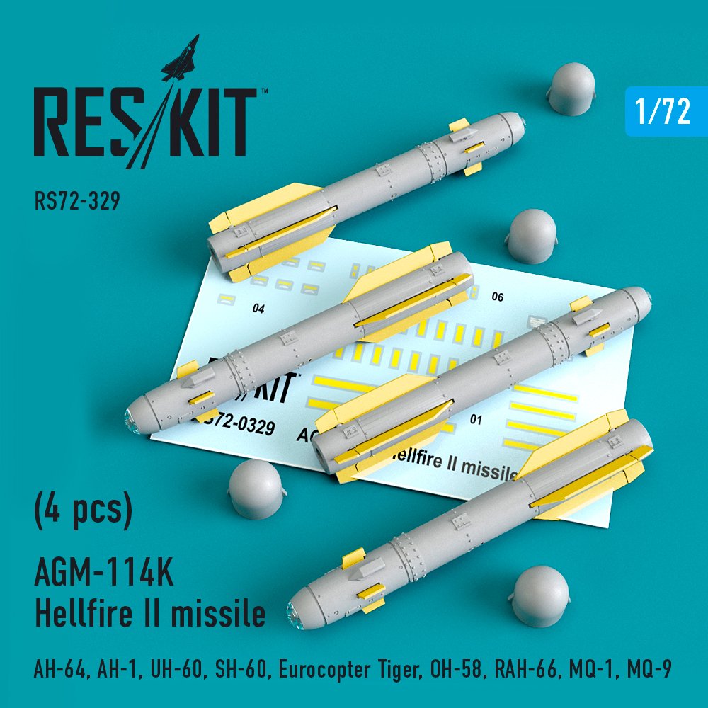 1/72 AGM-114K Hellfire II missile (4 pcs.)