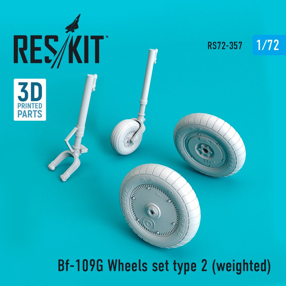 1/72 Bf-109G Wheels set type 2 (weighted)