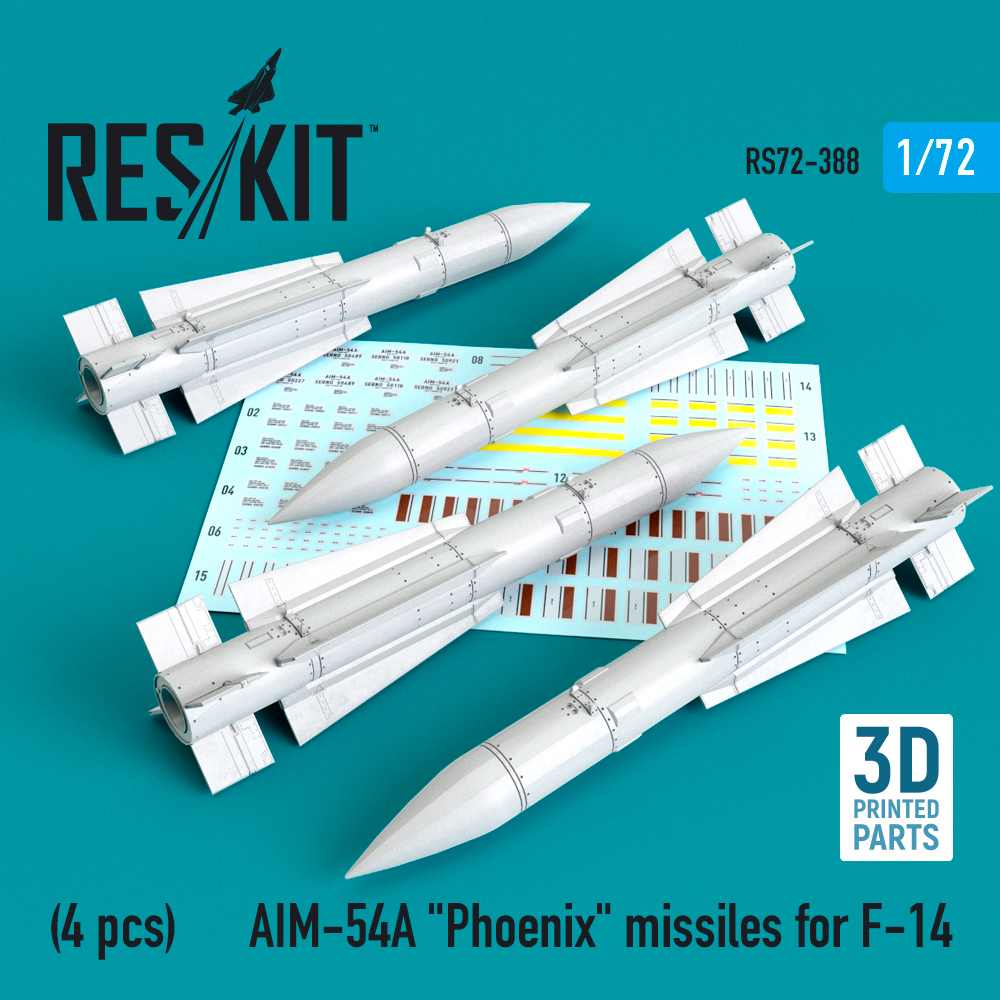 1/72 AIM-54A 'Phoenix' missiles for F-14 (4pcs.)
