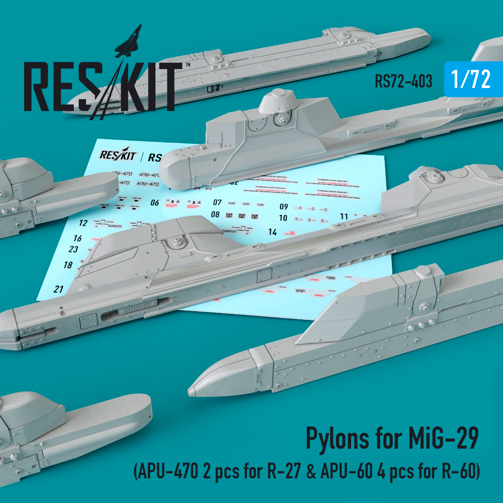 1/72 Pylons for MiG-29 (APU-470 for R-27 & APU-60 