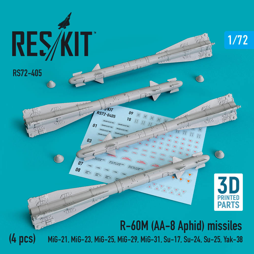 1/72 R-60? (AA-8 Aphid) missiles (4 pcs.)