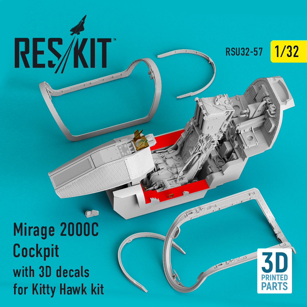 1/32 Mirage 2000C Cockpit with 3D decals (KITTYH) 