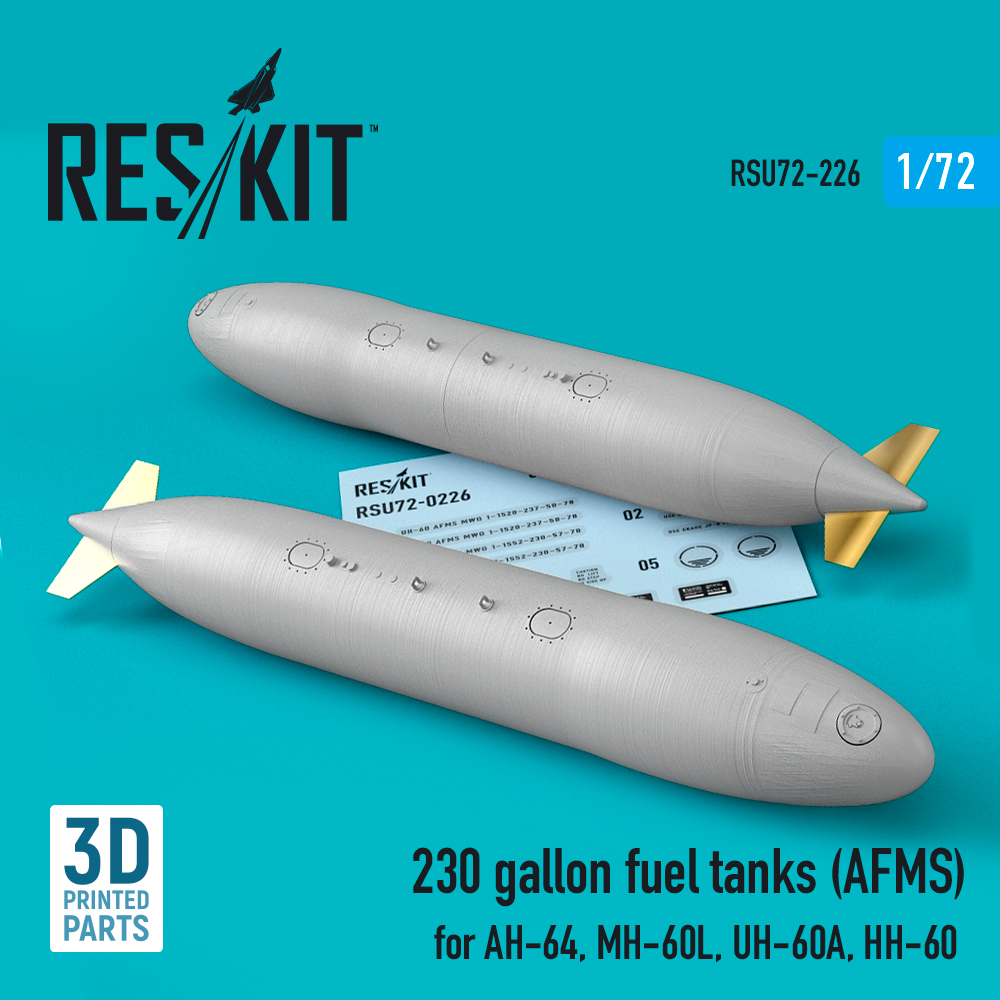 1/72 230 gallon fuel tanks (AFMS) for AH-64, MH-60