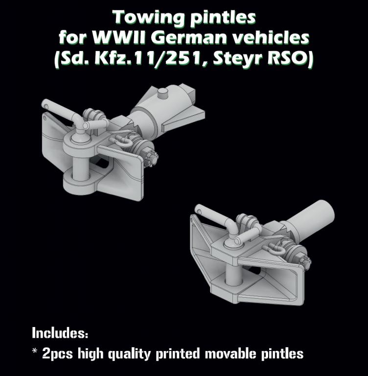 1/35 Towing pintles for German WWII vehicles (2x)