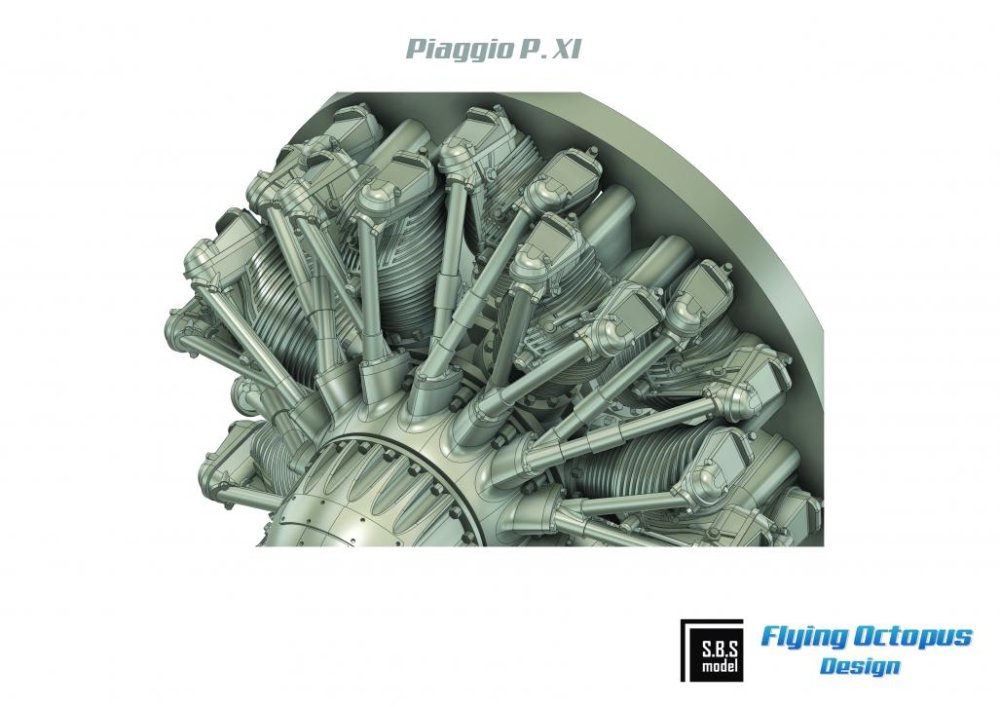 1/72 Piaggio P.XI engine (2 pcs.)