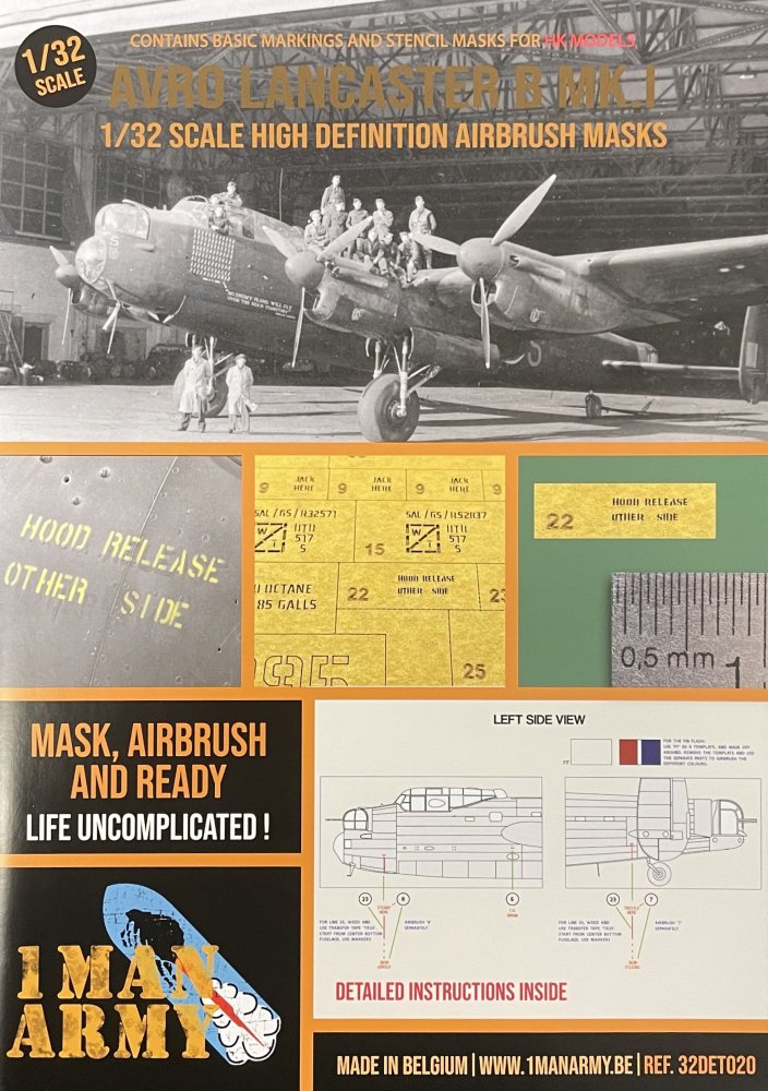 1/32 Avro Lancaster B Mk.I Airbrush paint mask 