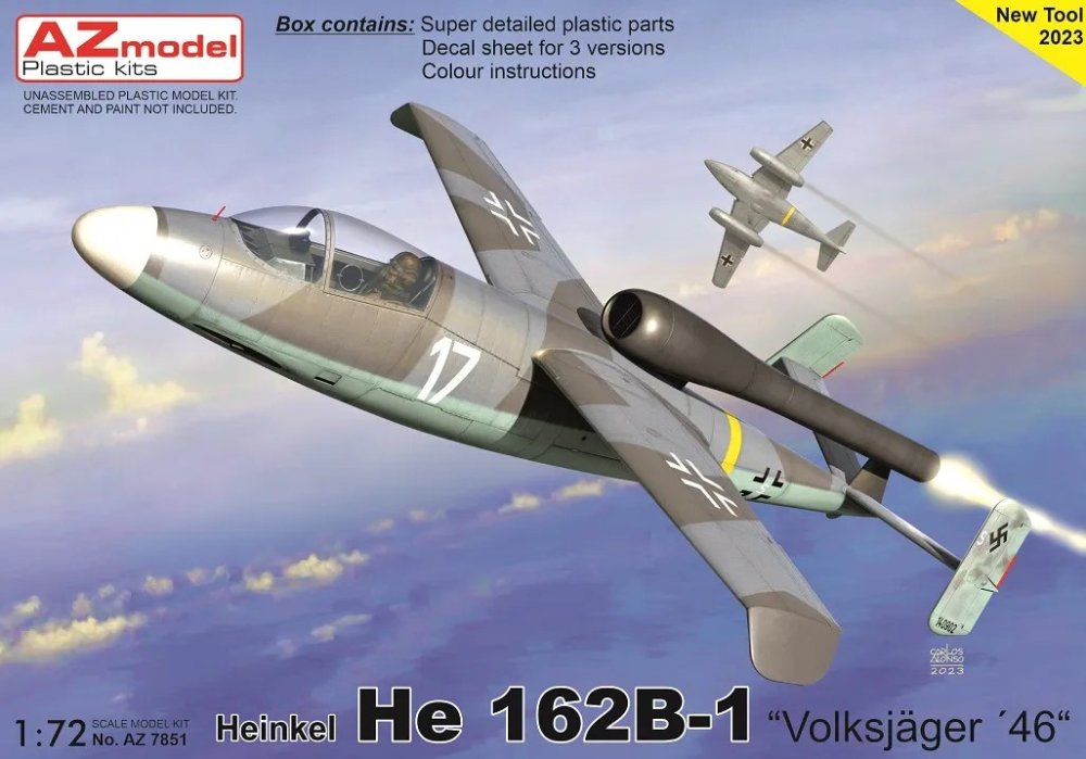 1/72 Heinkel He 162B-1 (3x camo)