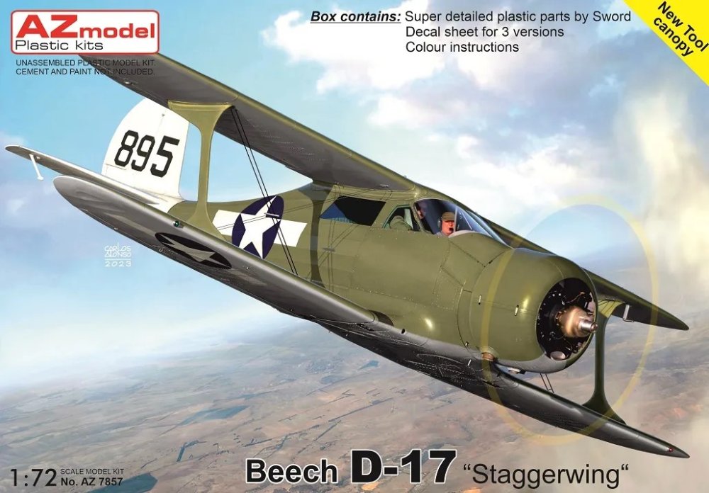 1/72 Beech D-17 'Staggerwing' (3x camo, ex-SWORD)