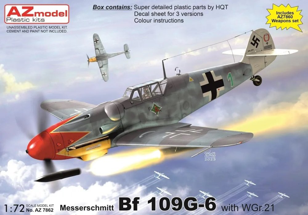 1/72 Messerschmitt Bf 109G-6 w/ WGr.21 (3x camo)