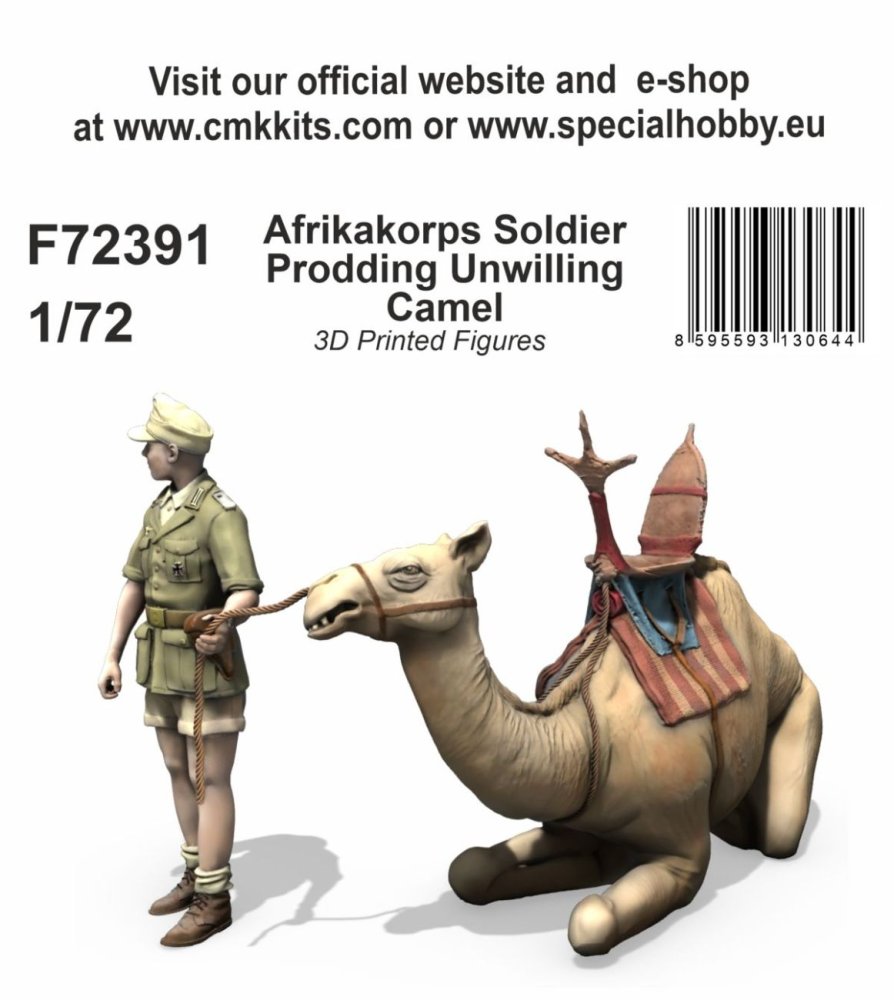 1/72 Afrikakorps Soldier & Unwilling Camel (3D)