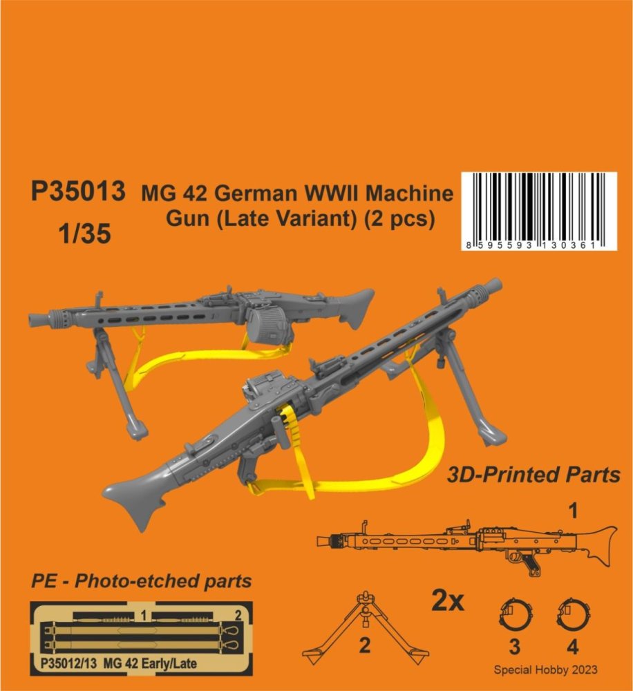 1/35 MG 42 German WWII Machine Gun Late (2 pcs.)