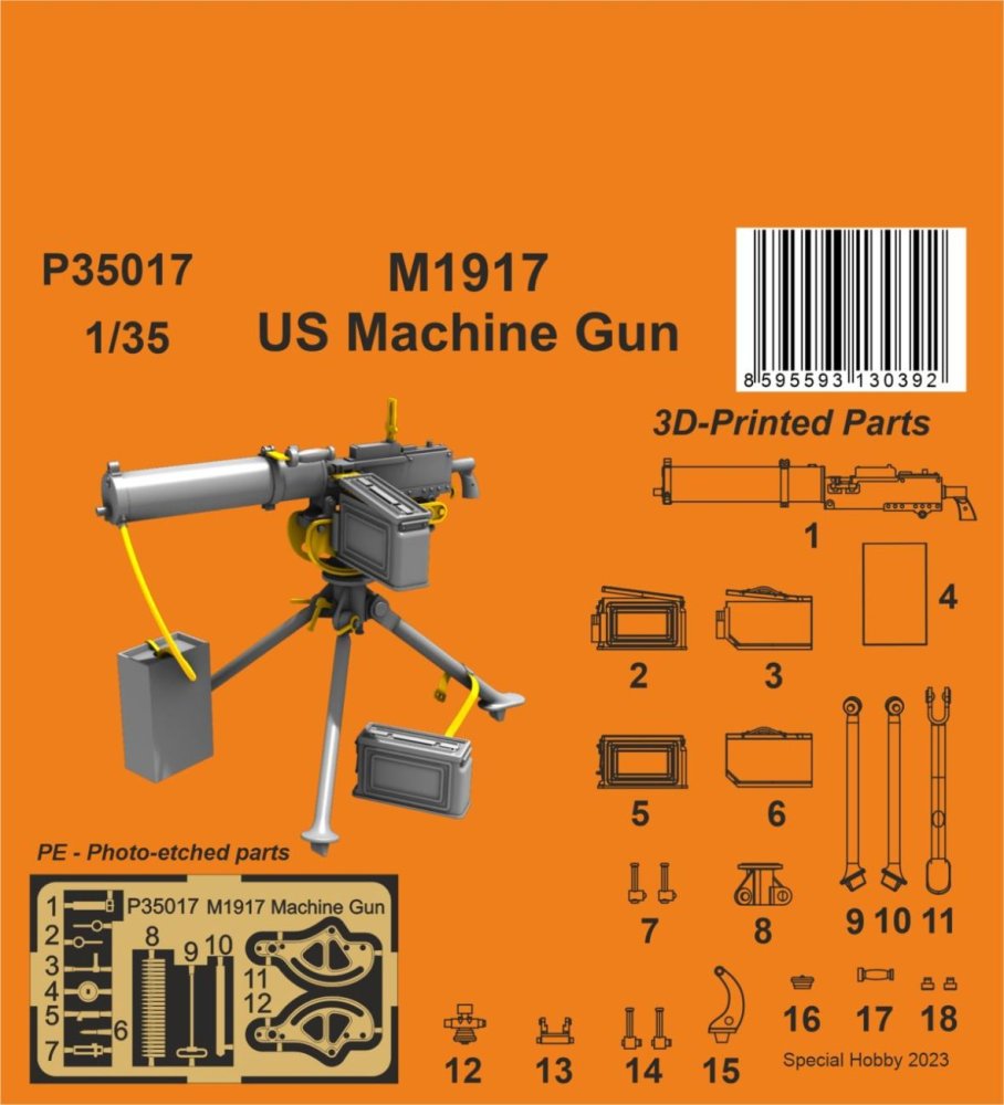 1/35 M1917 US Machine Gun (3D-Print)