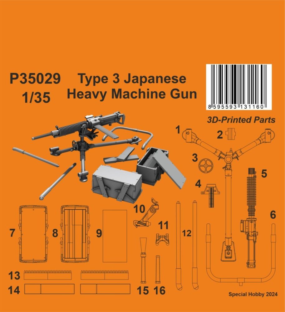 1/35 Type 3 Japanese Heavy Machine Gun (3D-Print)
