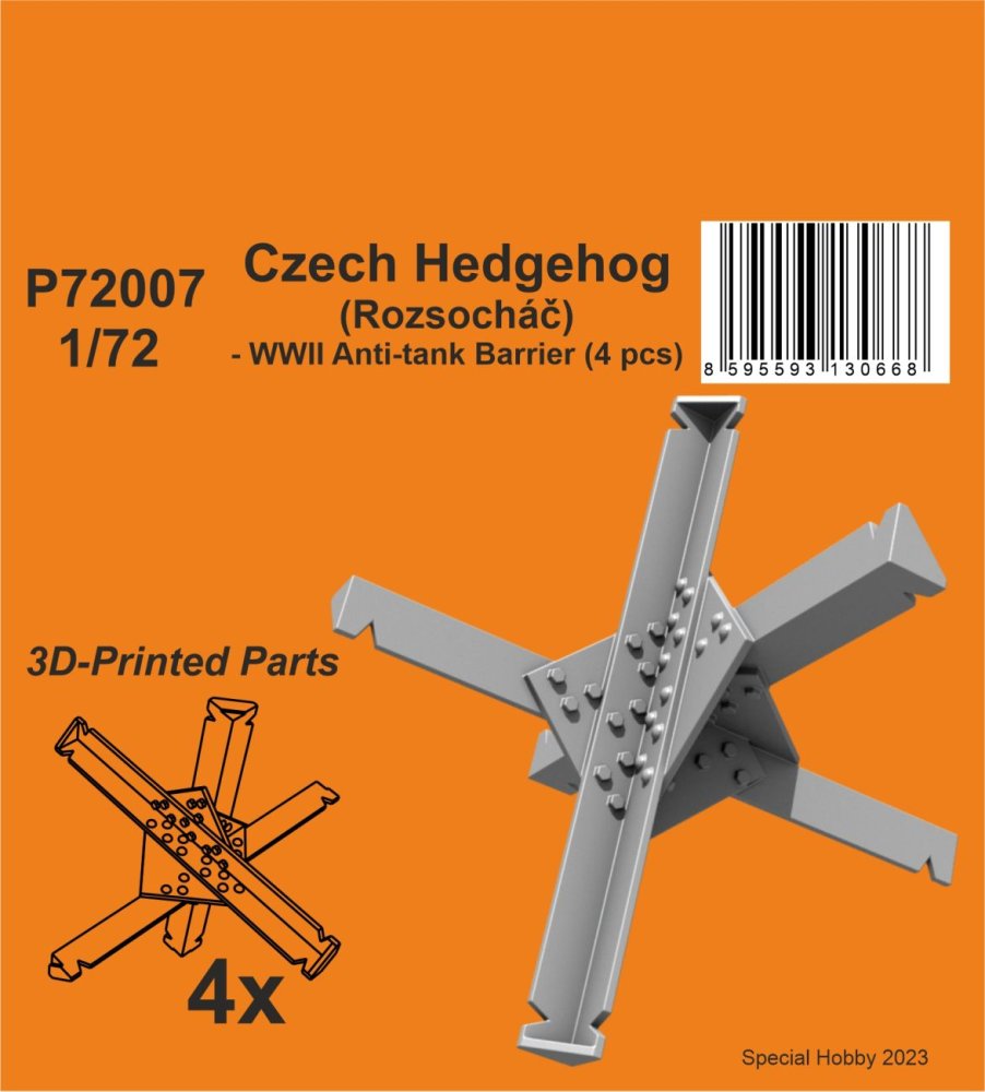 1/72 Czech Hedgehog - WWII Anti-tank Barrier (4x)