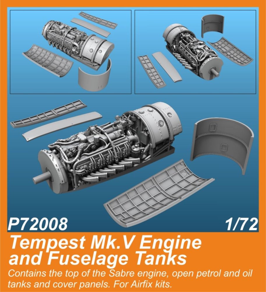 1/72 Tempest Mk.V Engine and Fuselage Tanks (AIRF)