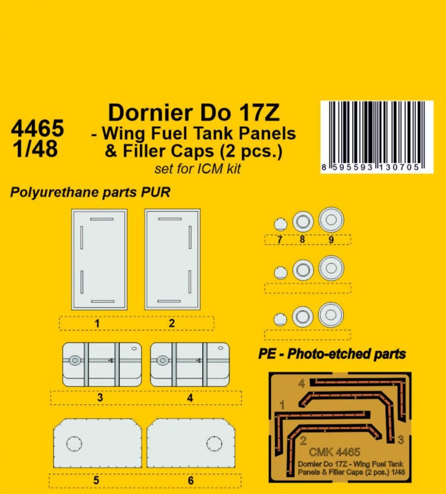 1/48 Dornier Do 17Z Wing Fuel Tank Panels x2 (ICM)