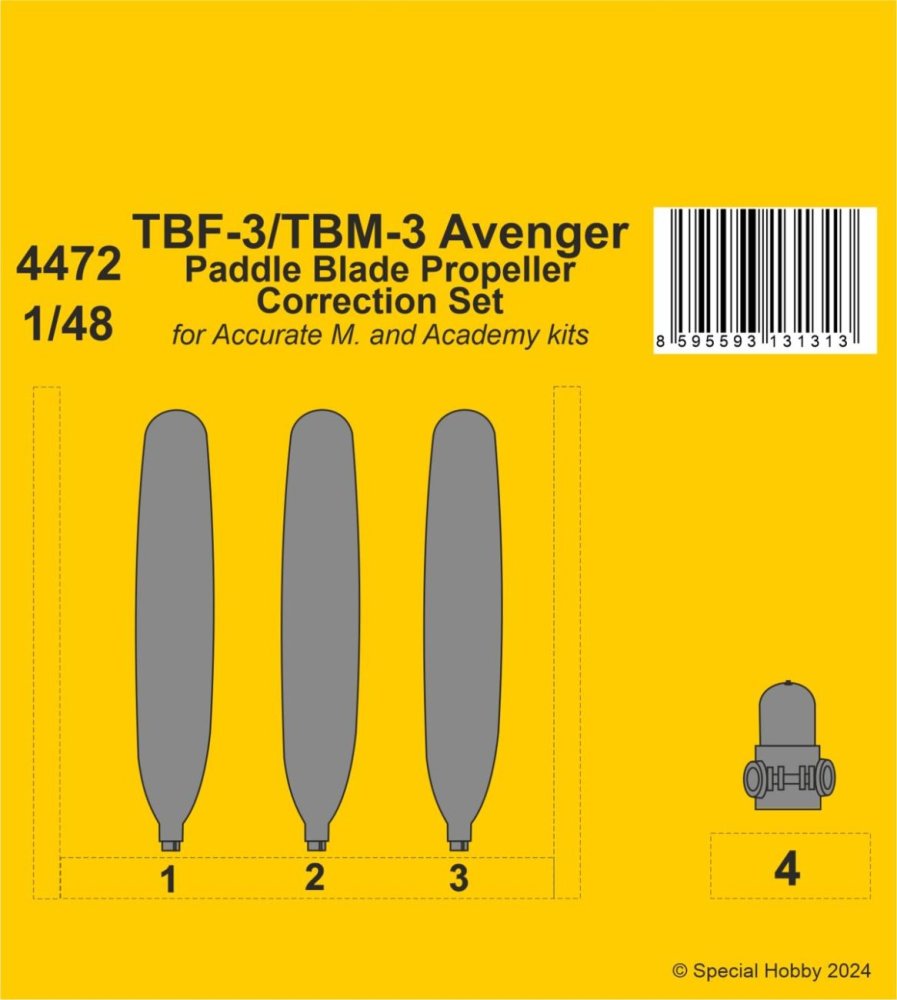 1/48 TBF-3/TBM-3 Avenger Paddle Blade Propeller