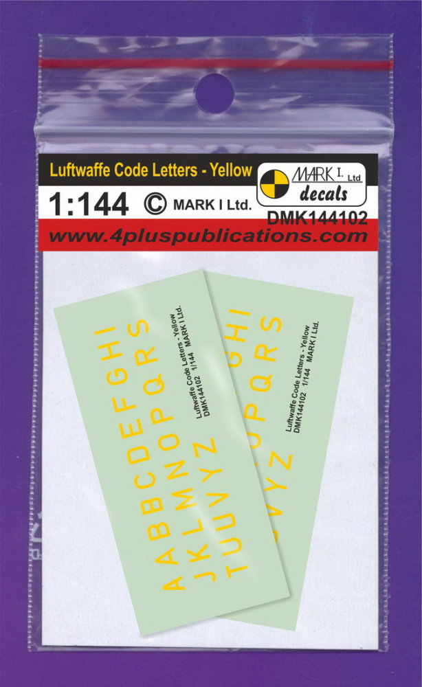 1/144 Decals Luftwaffe Code Letters Yellow(2 sets)