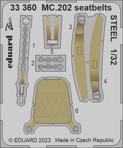 1/32 MC.202 seatbelts STEEL (ITAL)