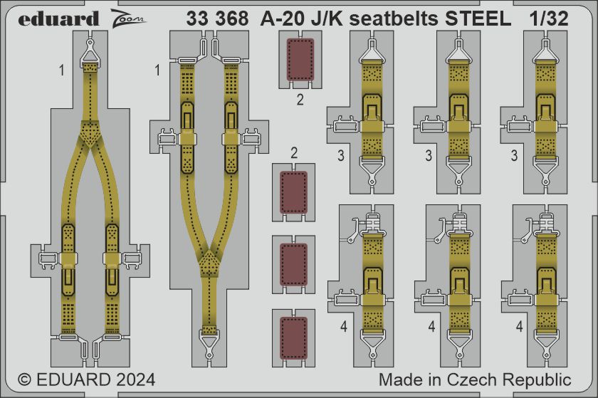 1/32 A-20J/K seatbelts STEEL (HKM)