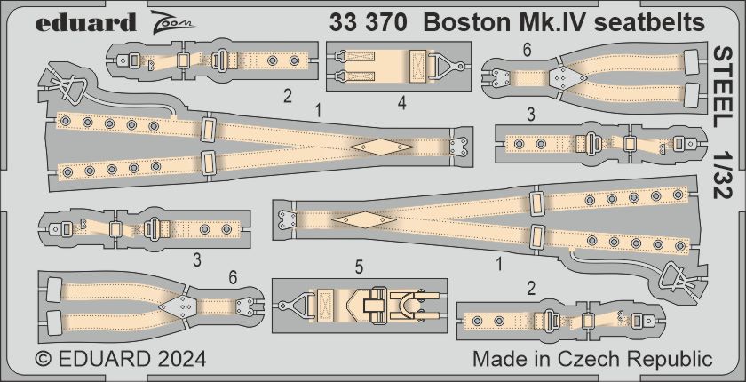 1/32 Boston Mk.IV seatbelts STEEL (HKM)