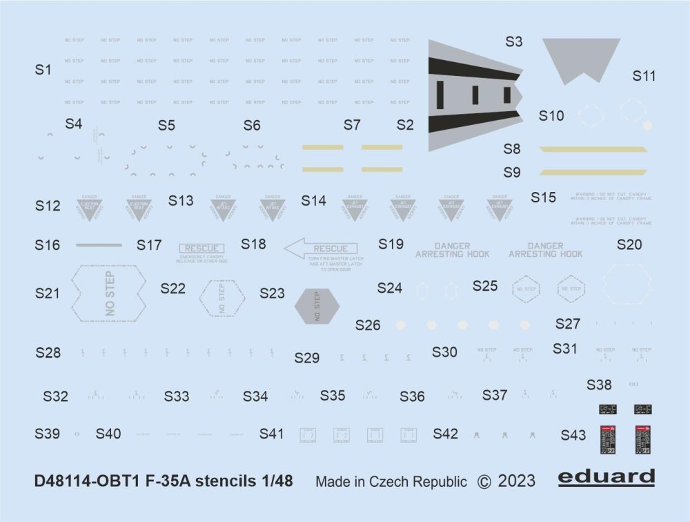 1/48 Decals F-35A stencils (TAM)