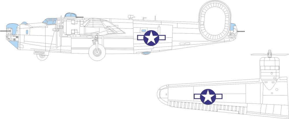 Mask 1/48 B-24J US national insignia (HOBBYB)