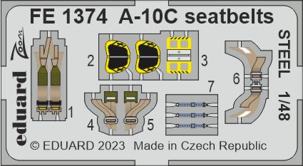 1/48 A-10C seatbelts STEEL (ACAD)