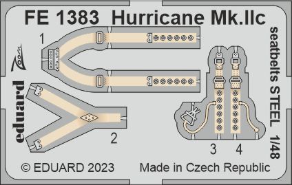1/48 Hurricane Mk.IIc seatbelts STEEL (ARMA H.)