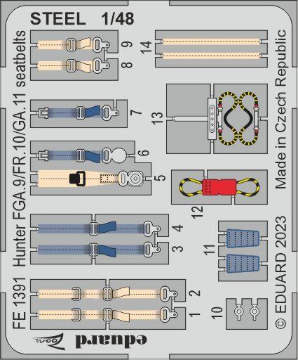 1/48 Hunter FGA.9/FR.10/GA.11 seatbelts STEEL