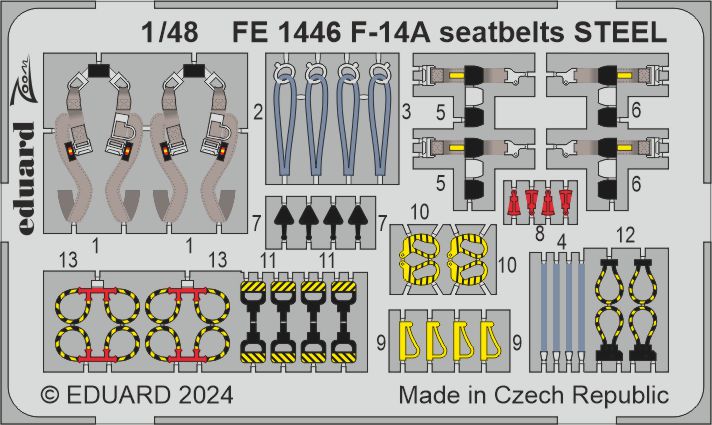 1/48 F-14A seatbelts STEEL (G.W.H.)