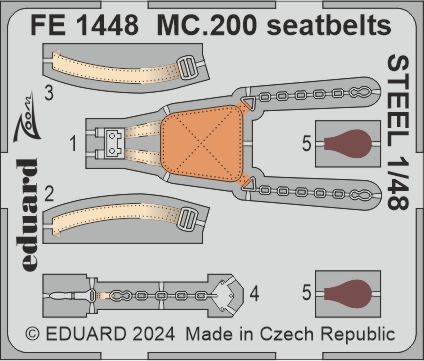 1/48 MC.200 seatbelts STEEL (ITA)