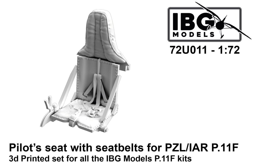 1/72 PZL/IAR P11F Pilot's seats w/ belts (3D-Pr.)