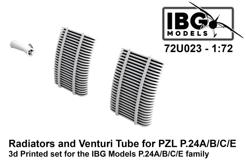 1/72 P.24A/B/C/D Radiators & Venturi (3D-Pr.)