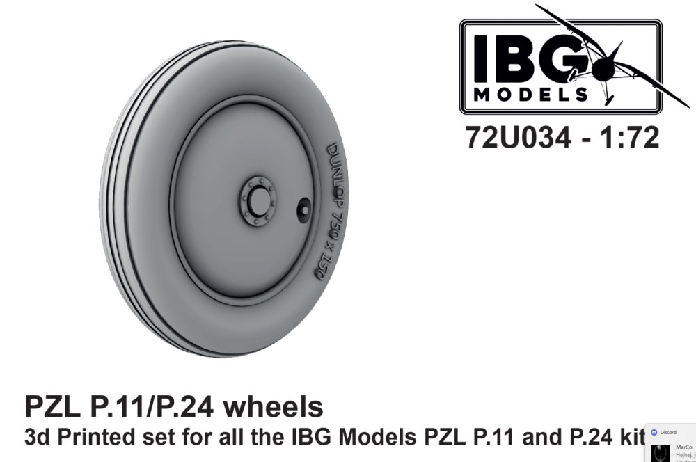 1/72 PZL P.11/P.24 Wheels (3D-Printed)