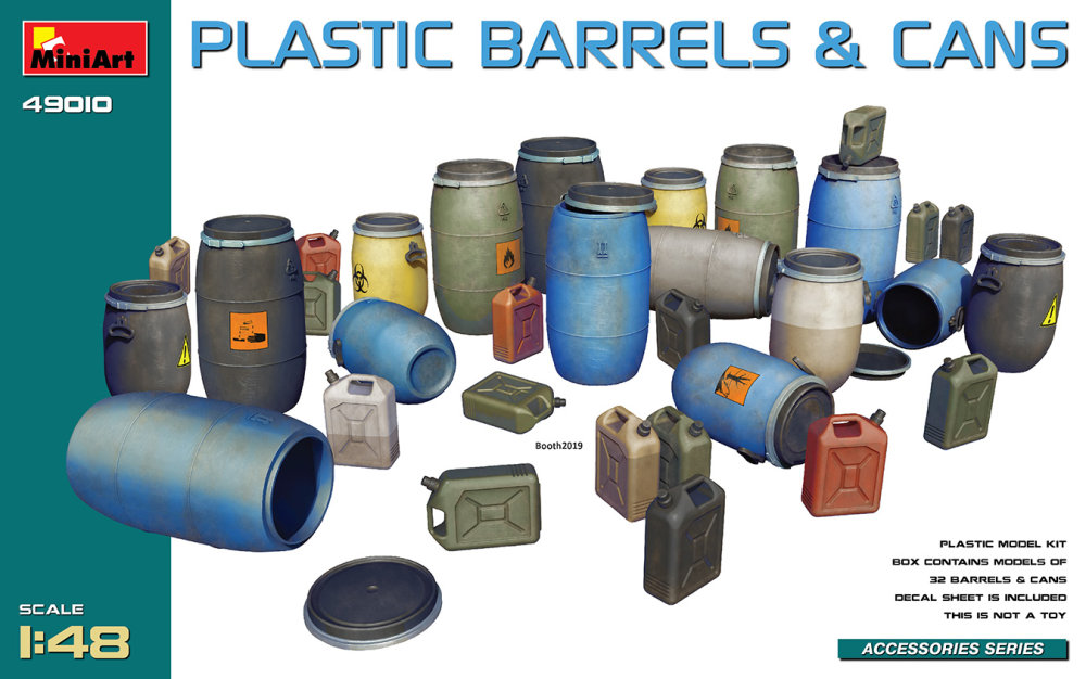 1/48 Plastic Barrels & Cans (32 pcs., incl. decal)