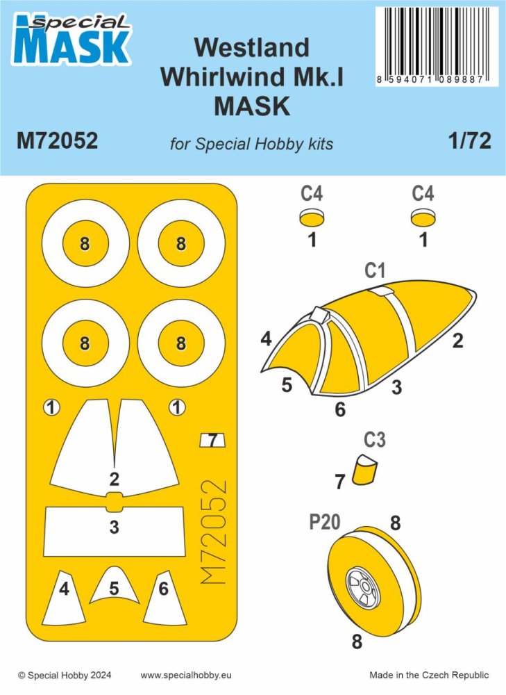 1/72 Mask for Westland Whirlwind Mk.I (SP.HOBBY)