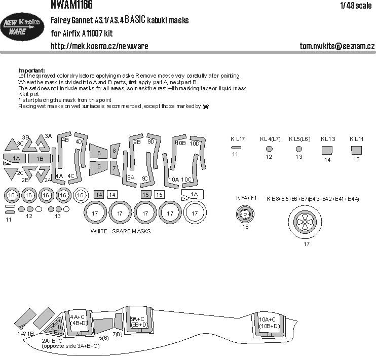 1/48 Mask Fairey Gannet AS.1/AS.4 BASIC (AIRF)