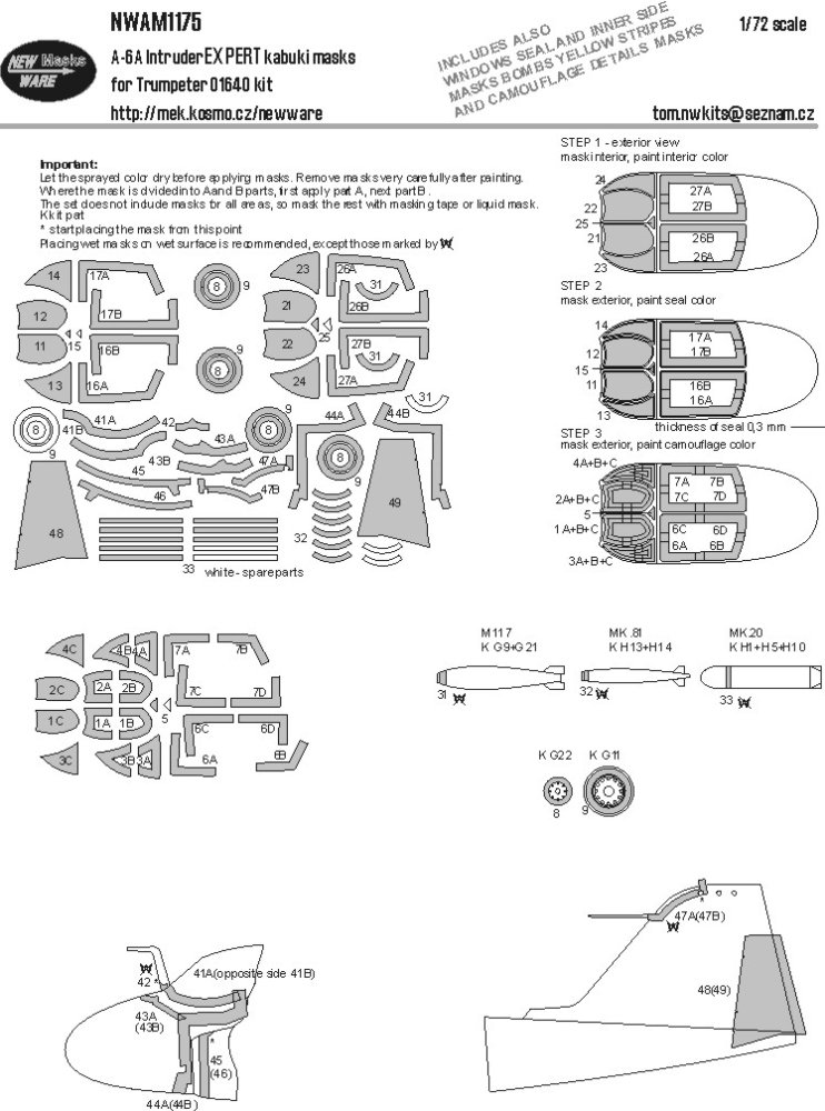 1/72 Mask A-6A Intruder EXPERT (TRUMP)