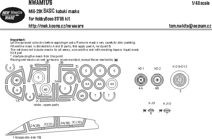 1/48 Mask MiG-29K BASIC (HOBBYB 81786)