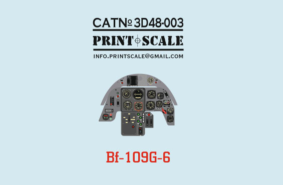 1/48 Instrumental panel BF109G-6 (3D Print)