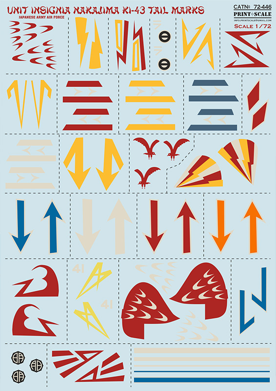 1/72 Ki-43 Unit Insignia Tail marks (wet decal)