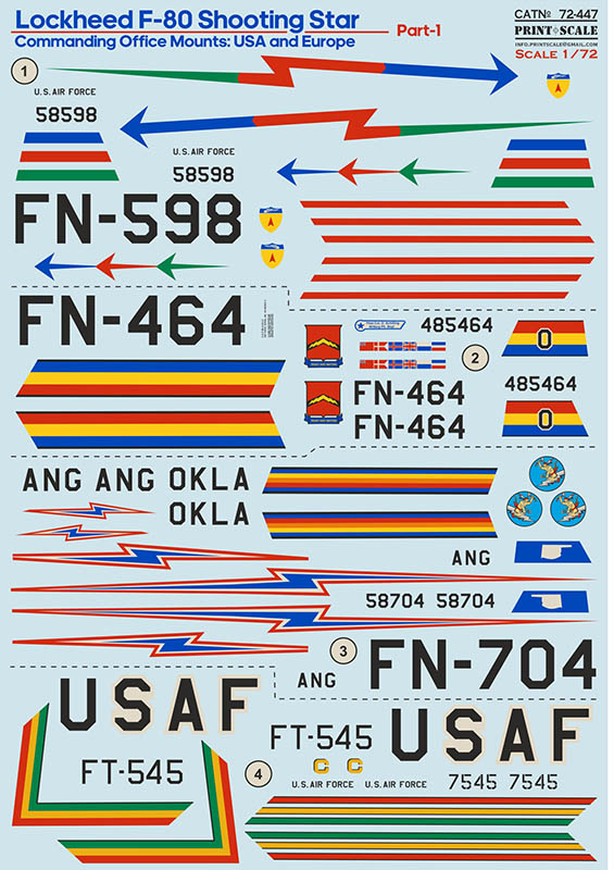 1/72 Lockheed F-80, USA & Europe - Part 1 (decal)