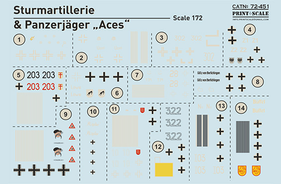 1/72 Sturmartillerie and Panzerjager Aces (decal)