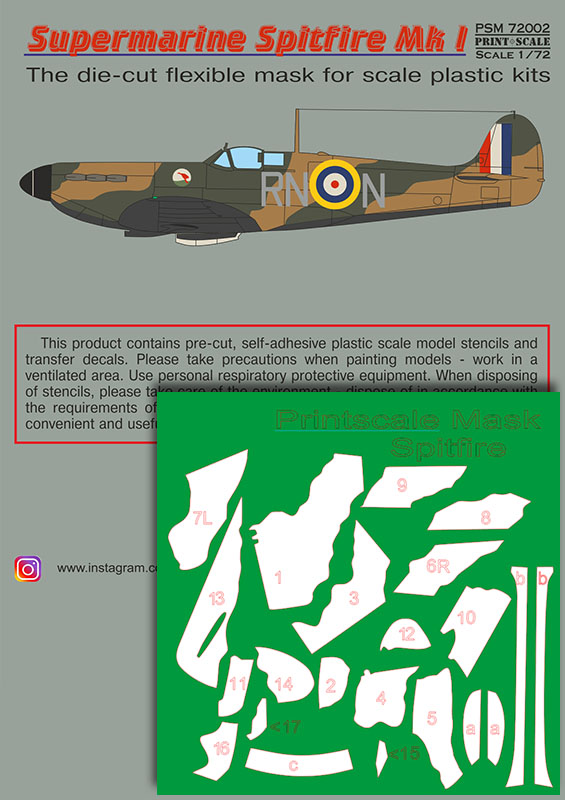 1/72 Mask&Decal Supermarine Spitfire Mk.1 Part 1