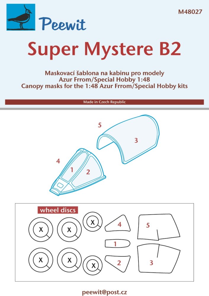 1/48 Canopy mask Super Mystere B (AZUR/SH)