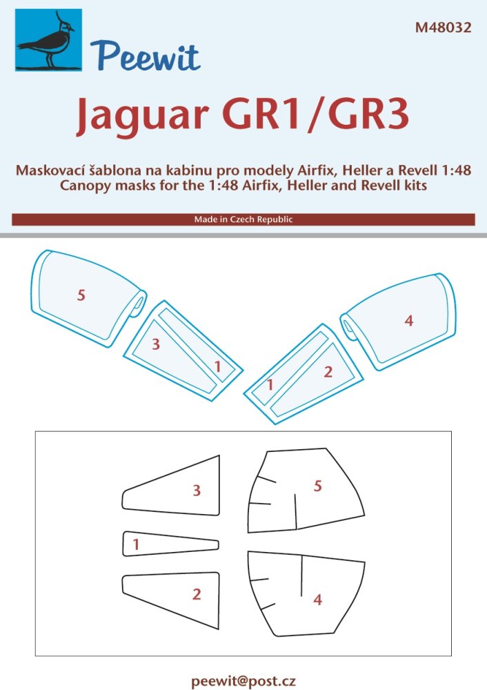 1/48 Canopy mask Jaguar GR1/GR3 (AIRF/HELL/REV)